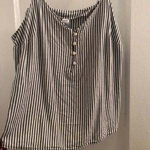 Selling a striped V-Neck Button- Front Cami.